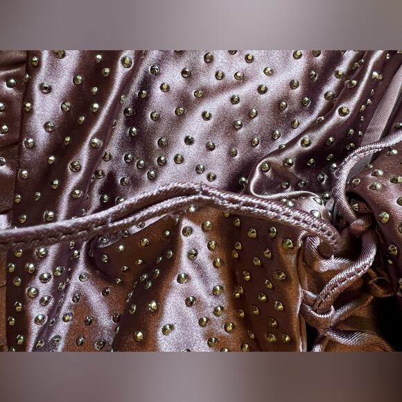 Camille La Vie Purple Mauve Studded Trumpet Formal Dress w/ High Leg Slit - 8 - Picture 7 of 16